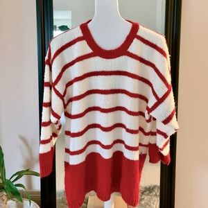 Diane Von Furstenberg Red & White Striped Sweater